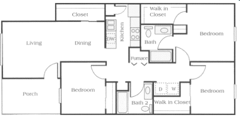 3BR/2BA - Cameron Court Apartments