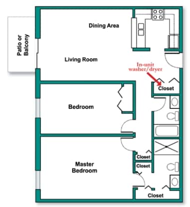 2BR/2BA - Royal Oak Condos & Willows of Greys Lake Apts
