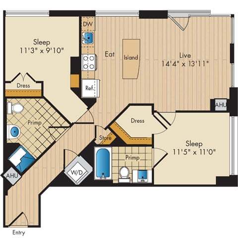 Floorplan - Flats 130 at Constitution Square