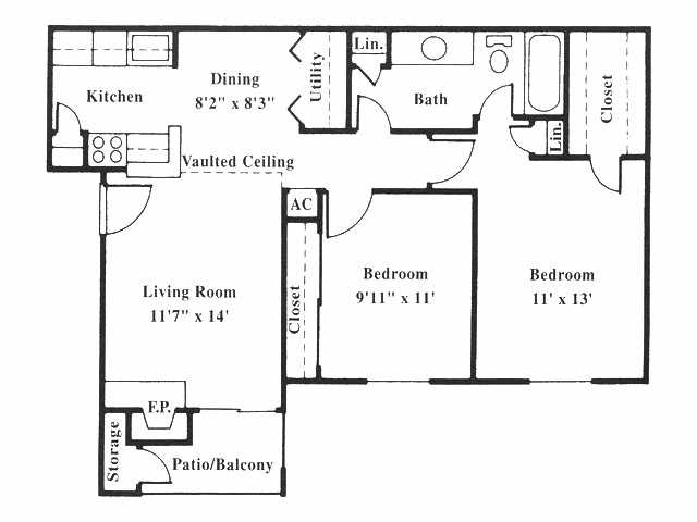 2BR/1BA - Greentree Apartments