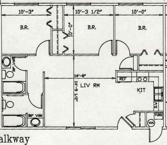 3 bedroom floorplan - 613 S Dubuque St