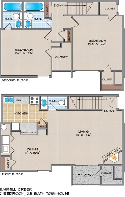 2BR/2.5BA - Sawmill Creek