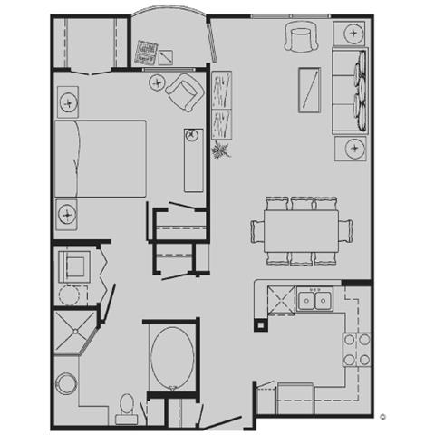 Floorplan - Tuscany Court Apartments