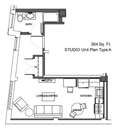 Studio - Winter Street Apartments, 8
