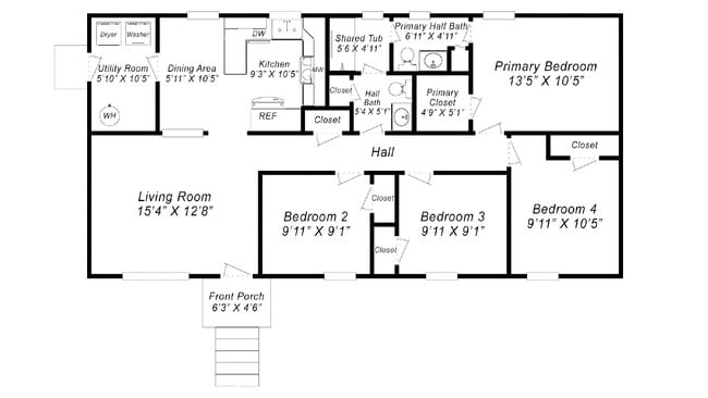 Building Photo - For Rent : 4BR, 1 1/2BA home with fenced in back yard and storage building.