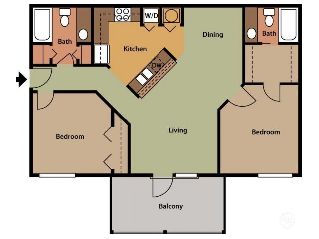 Two Bedroom - Two Bath Upgrade - Mode at Ballast Point
