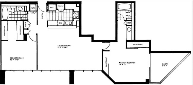 2BD/2BR - Iolani Court Plaza