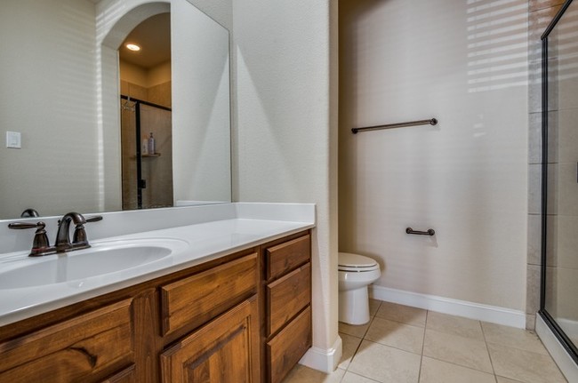 walk in closet, shower, and large single sink - 622 Arbol