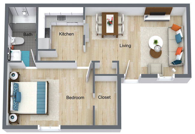 Floorplan - The Oaks At Moritz Apartments