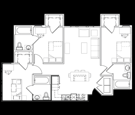 3BR/3BA - University View II