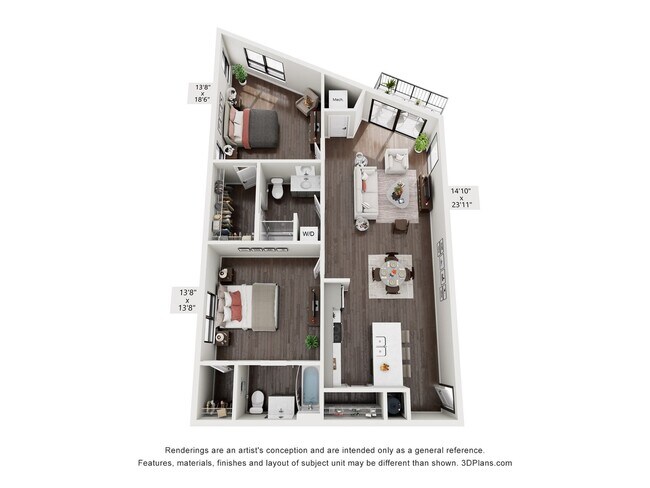 2 Bedroom Deluxe - The Station Lofts