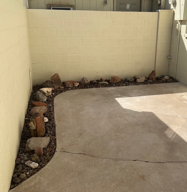 Premises Private Sun Patio, 6 Foot Walls, New Keyed Lock Patio Sliding Door, New Hardscape - 4444 E Belleview St