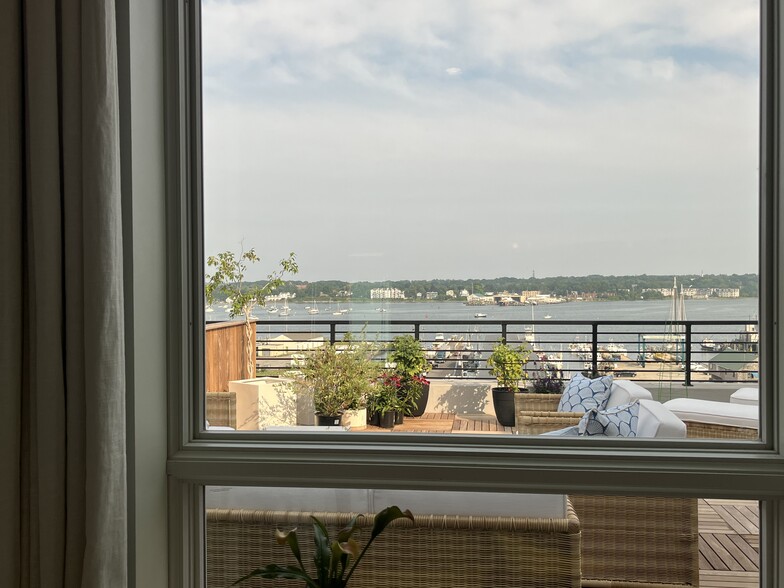 Sweeping views of the Portland Harbor from the master suite. - 387 Commercial St