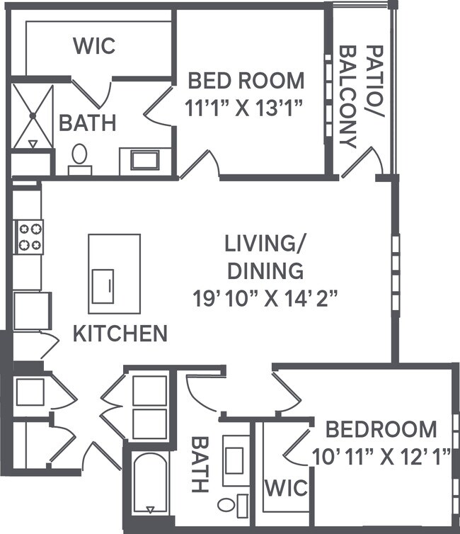 Floorplan - Upland Flats Luxury Apartments