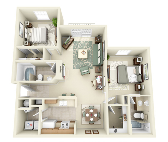 Floorplan - Courtney Downs Apartment Homes