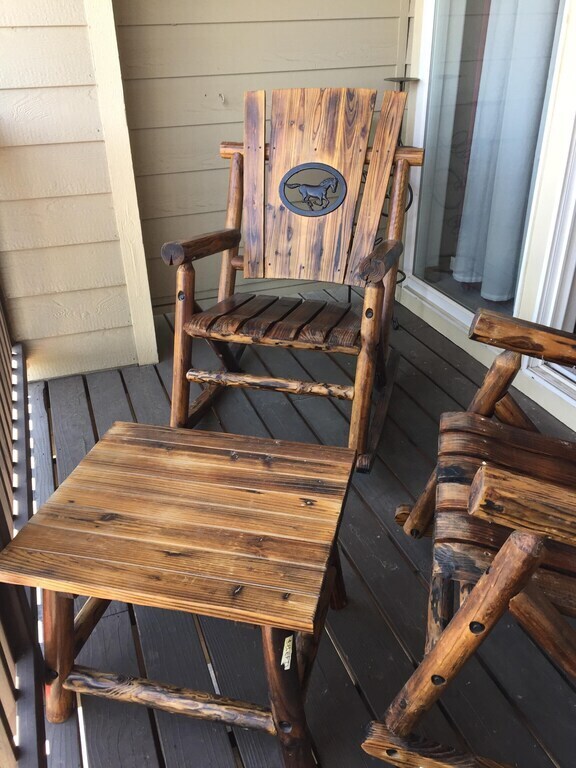Wooden rockers on front deck - 103 Morningstar Cir