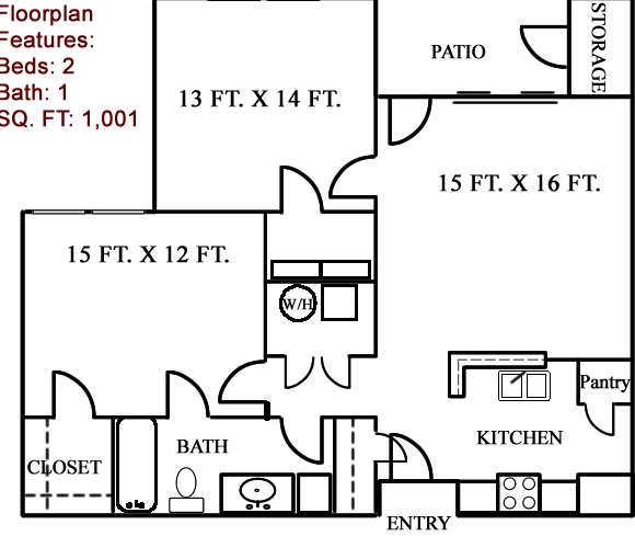 2BR/1BA - Villas on the Hill