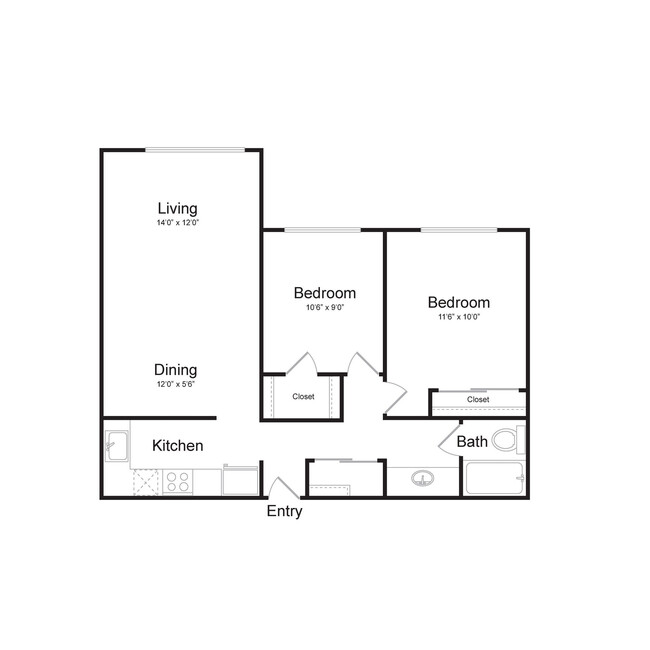 Floorplan - Lake Crest Apartments