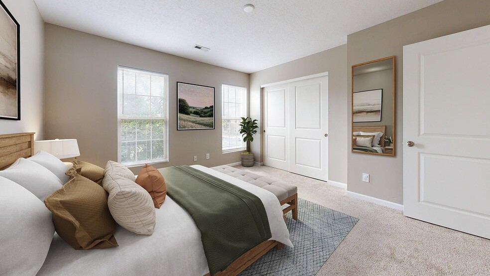 Spacious Bedroom with Large Windows - Riverford Crossing Apartments