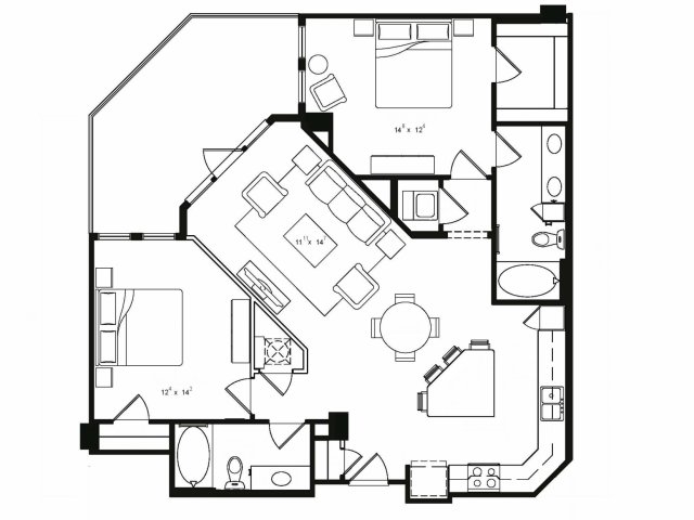 2BR Residences - B2 - Cantabria at Turtle Creek