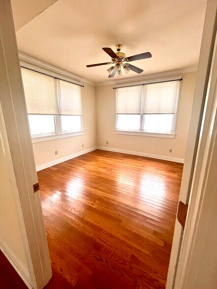 Bedroom 1 (includes walk-in closet); pic is of downstairs unit but identical layout - 2900 Palmer Ave