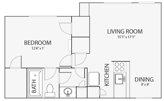 1BR/1BA - Oak Park Apartments