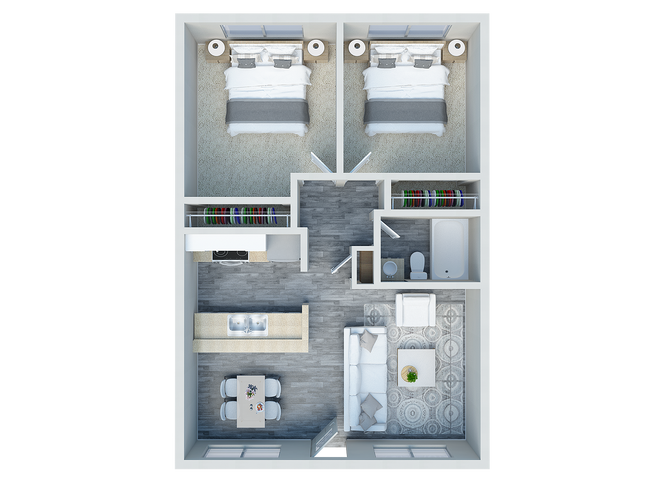 Two Bedroom One Bath - Elevate Apartment Homes (08/25)