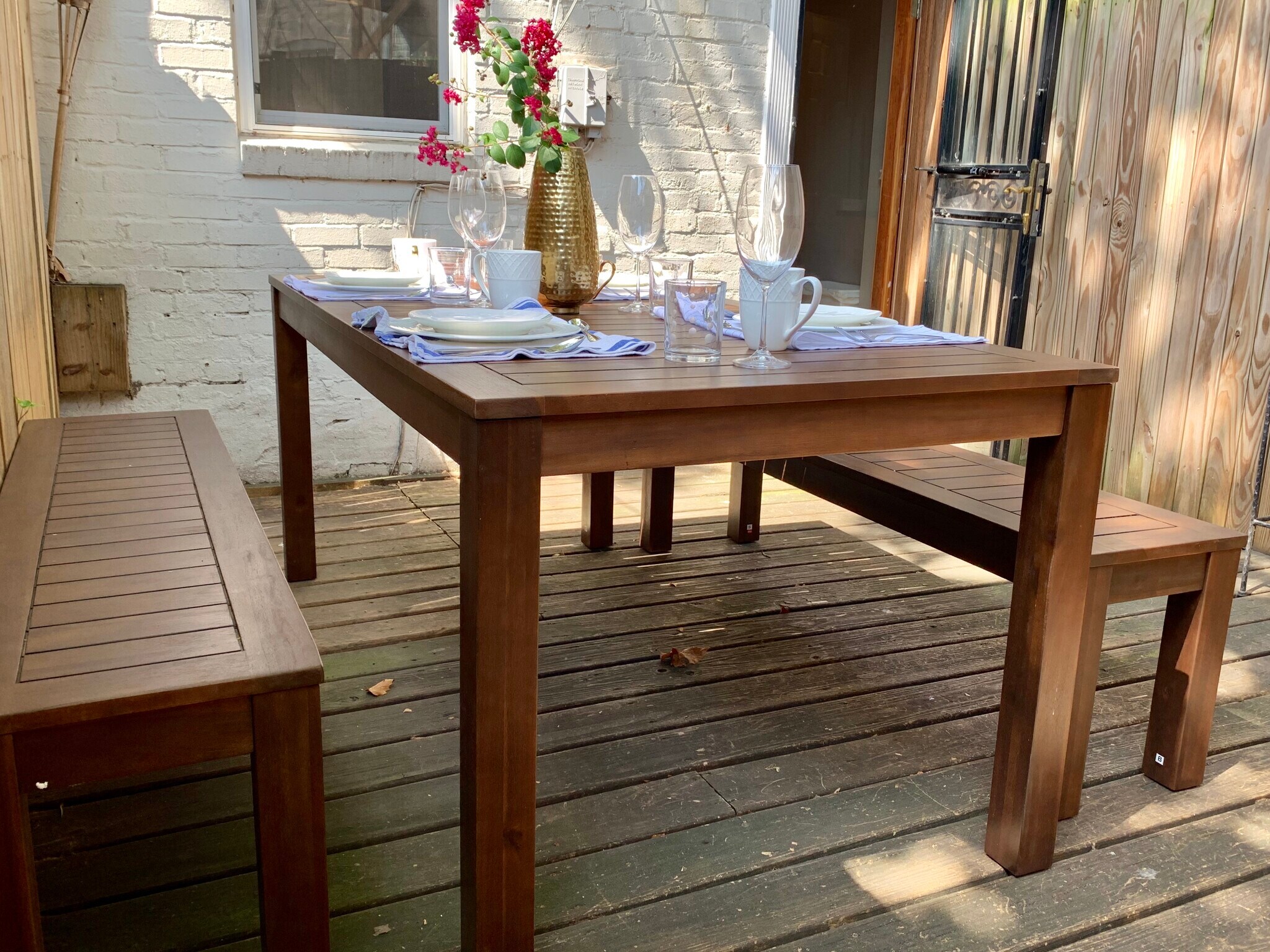 Large dining table on the patio (seats 6) - 2227 10th St NW