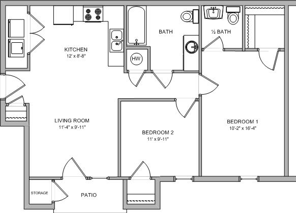 2BR/2BA - Kirksville Gardens