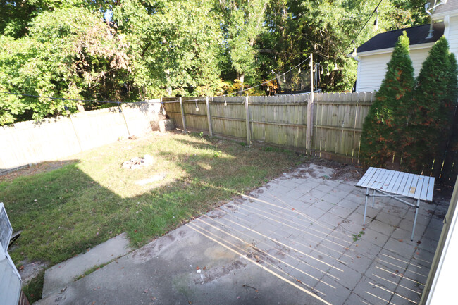 Patio in back yard with lights - 1304 Poplar Ridge Rd