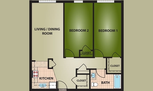 2BR/1BA - Nativity Manor