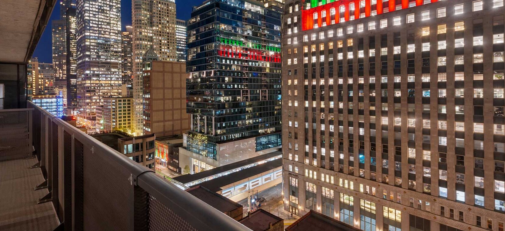 Night Balcony View - 225 W Hubbard St