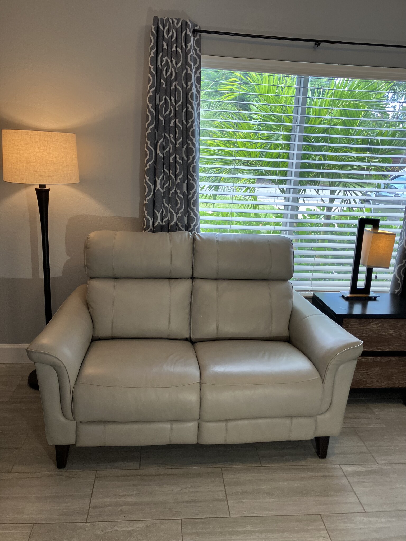 Reclining leather sofa - 2624 NE 1st Ave