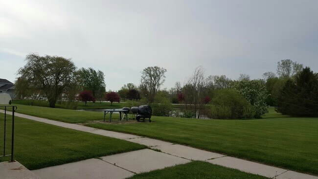 patio area overlooking pond - 55 Chicago St