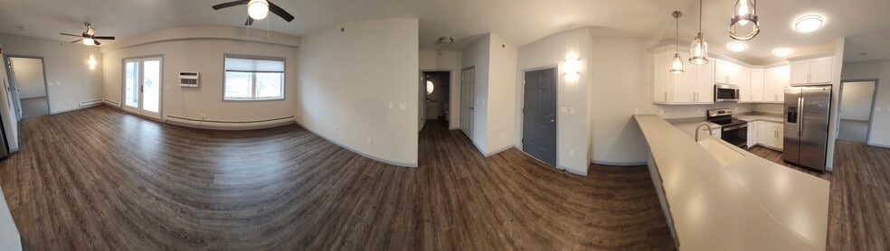 Living room panoramic Standard - Lakeview at the Legion