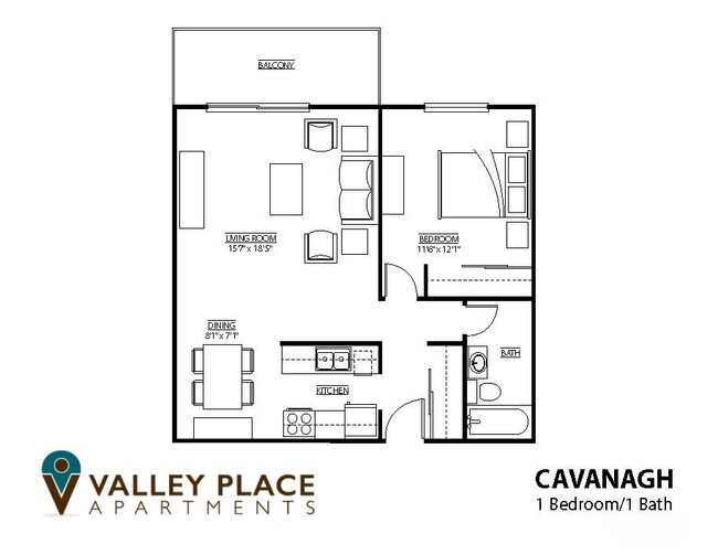 Floorplan - Valley Place Apartments