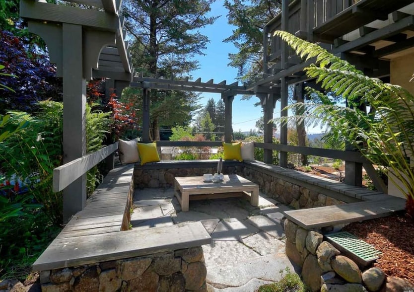 Private Sitting Area with views of Marin Headlands - 473 Panoramic Hwy