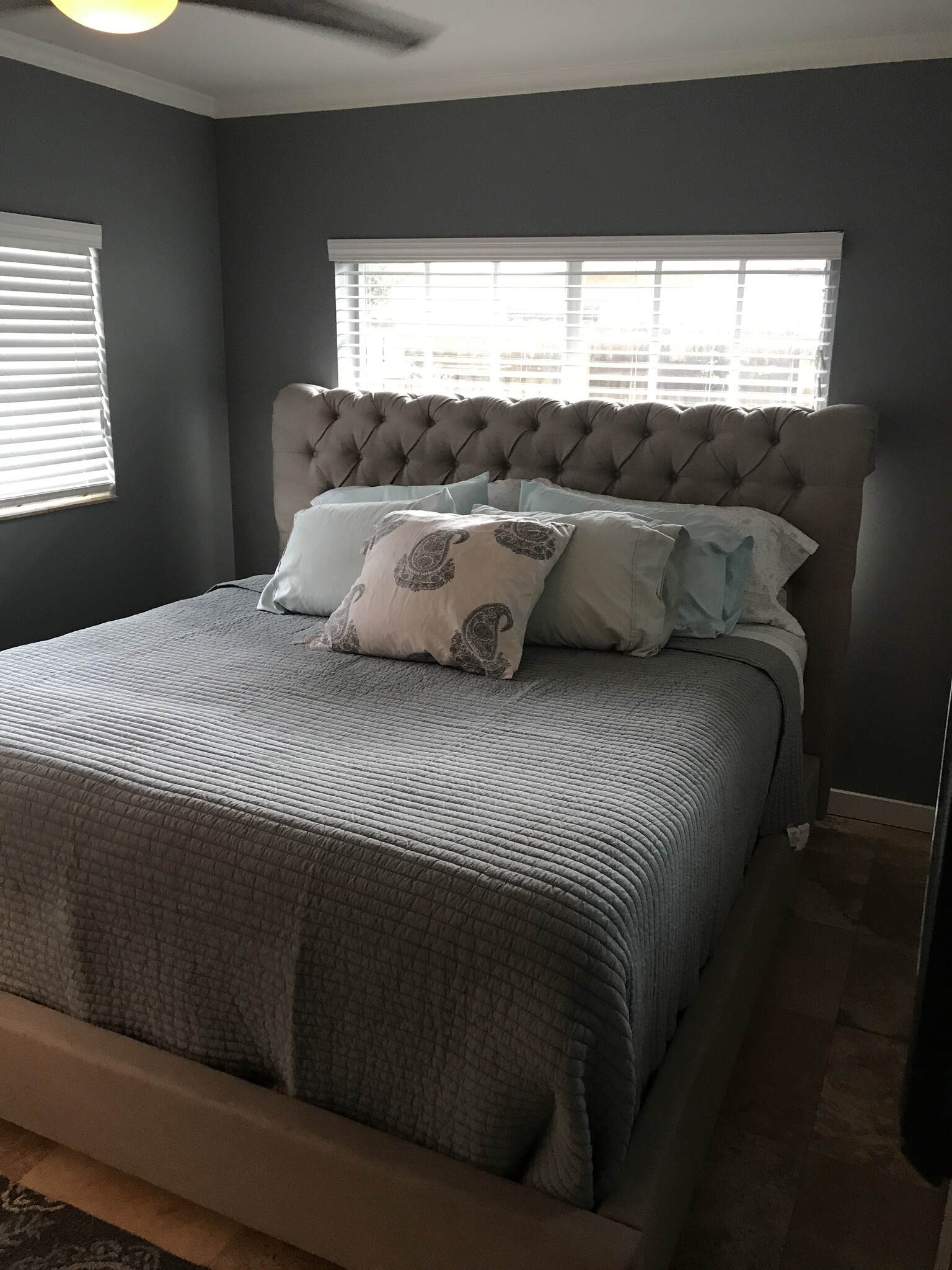 King bed in primary bedroom - 1645 NW 7th Ave