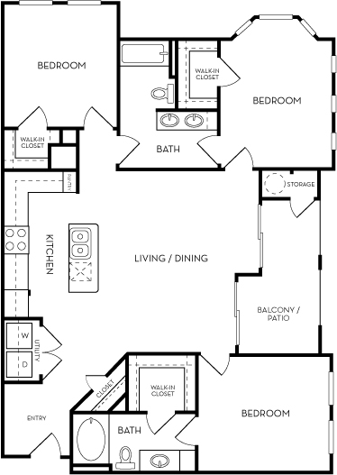 Floorplan - Azure Apartment Homes