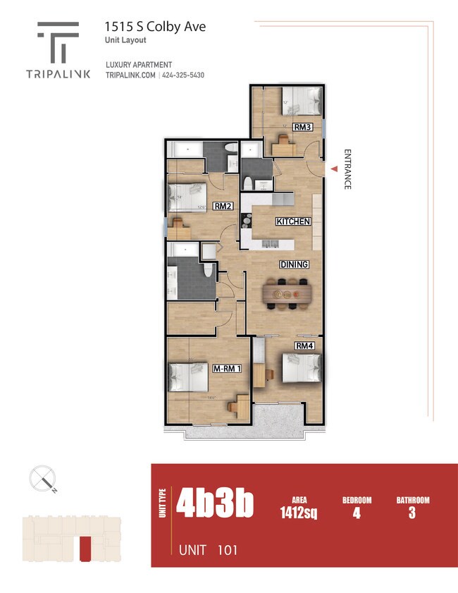 Floorplan - 1515 Colby Ave