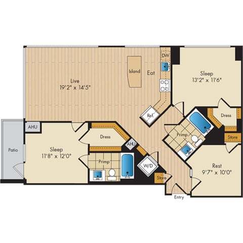 Floorplan - Flats 130 at Constitution Square