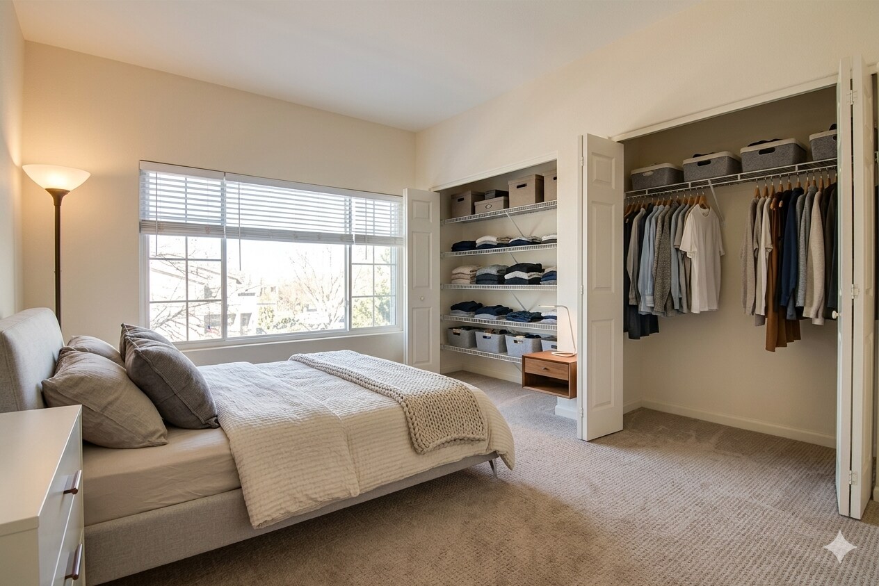 2nd bedroom is a good size with two decent sized closet for ample clothing storage. - 8427 Thunder Ridge Way #203