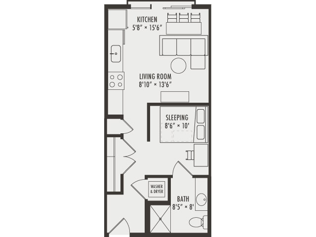 1x1 Stellar Plus - Northside Apartments