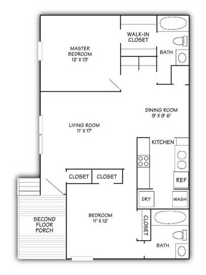 2BR/2BA - Woodwinds Apartments