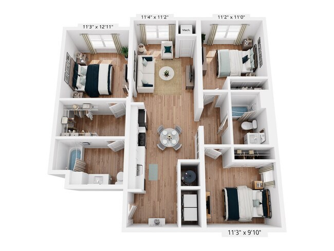 C2 | 3x2 | 1,190 sq ft - The Henry