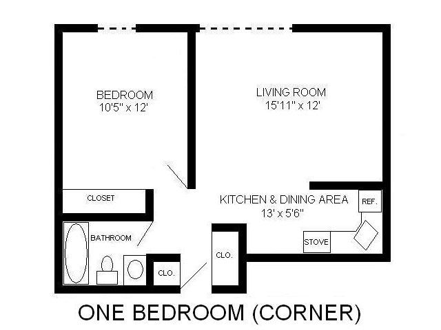1 Bedroom Corner Unit - Webster Terrace I