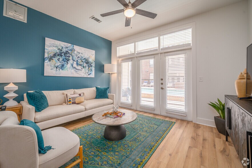 2BR, 2BA - 1,145SF - Living Room - 2125 Yale Apartments