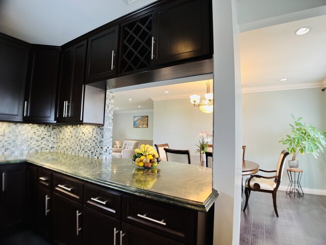 Wine rack built into cabinetry - 6301 Coldwater Canyon Ave