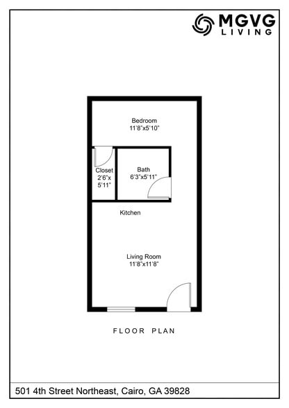 Lenora 1 Bedroom Floor Plan - Lenora