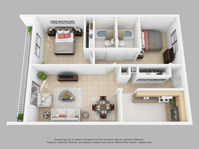 Floorplan - New Castle Lake - Waterfront Apartments